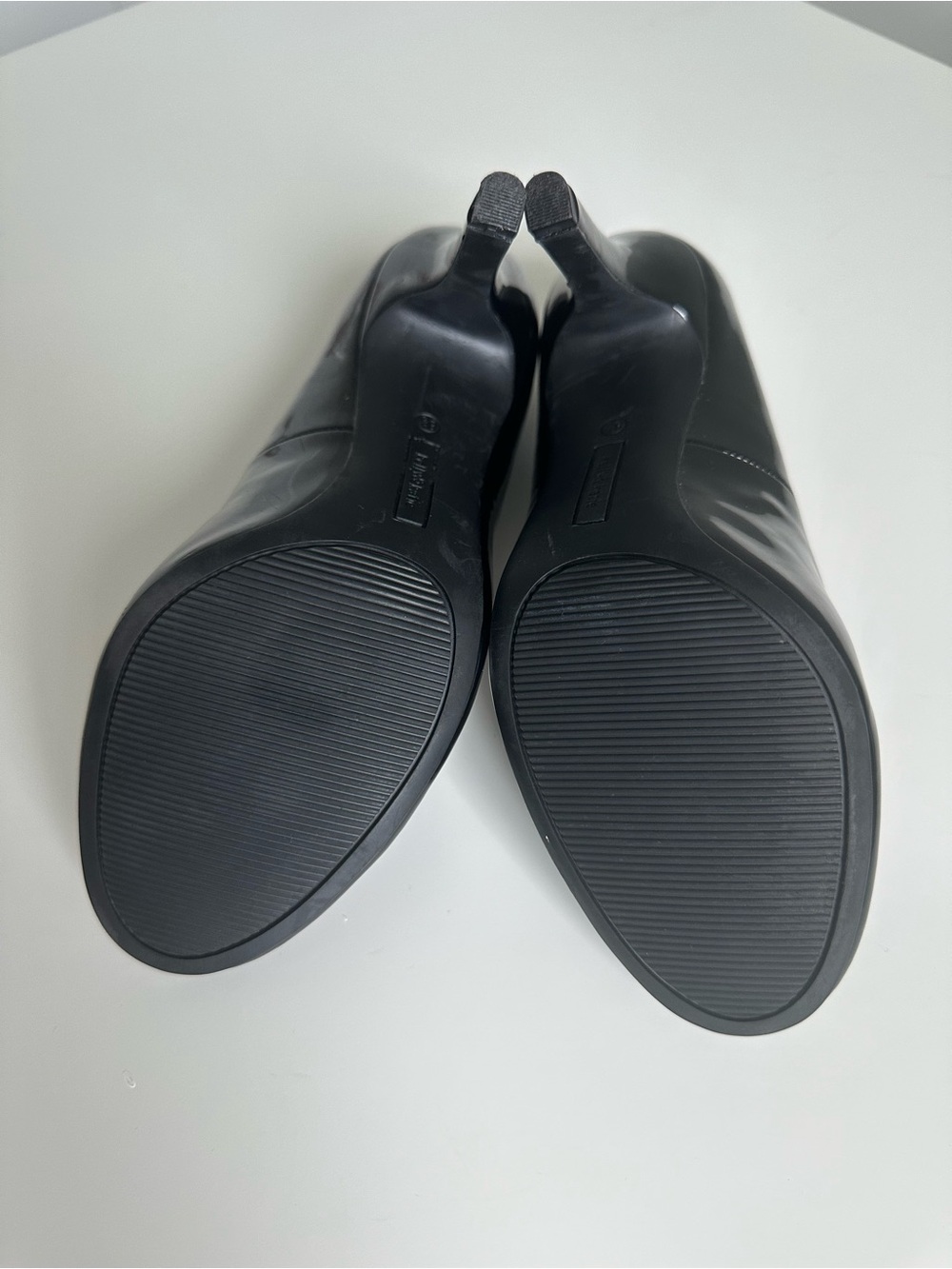 Kelly & Katie Black Patent Round Toe Stiletto Pumps | Classic Work Heels - Picture 14 of 16